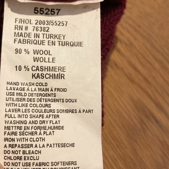 Timberland Vtg Quarter Zip Wool Cashmere Blend Patch Elbow Maroon Size Medium - Picture 6 of 9